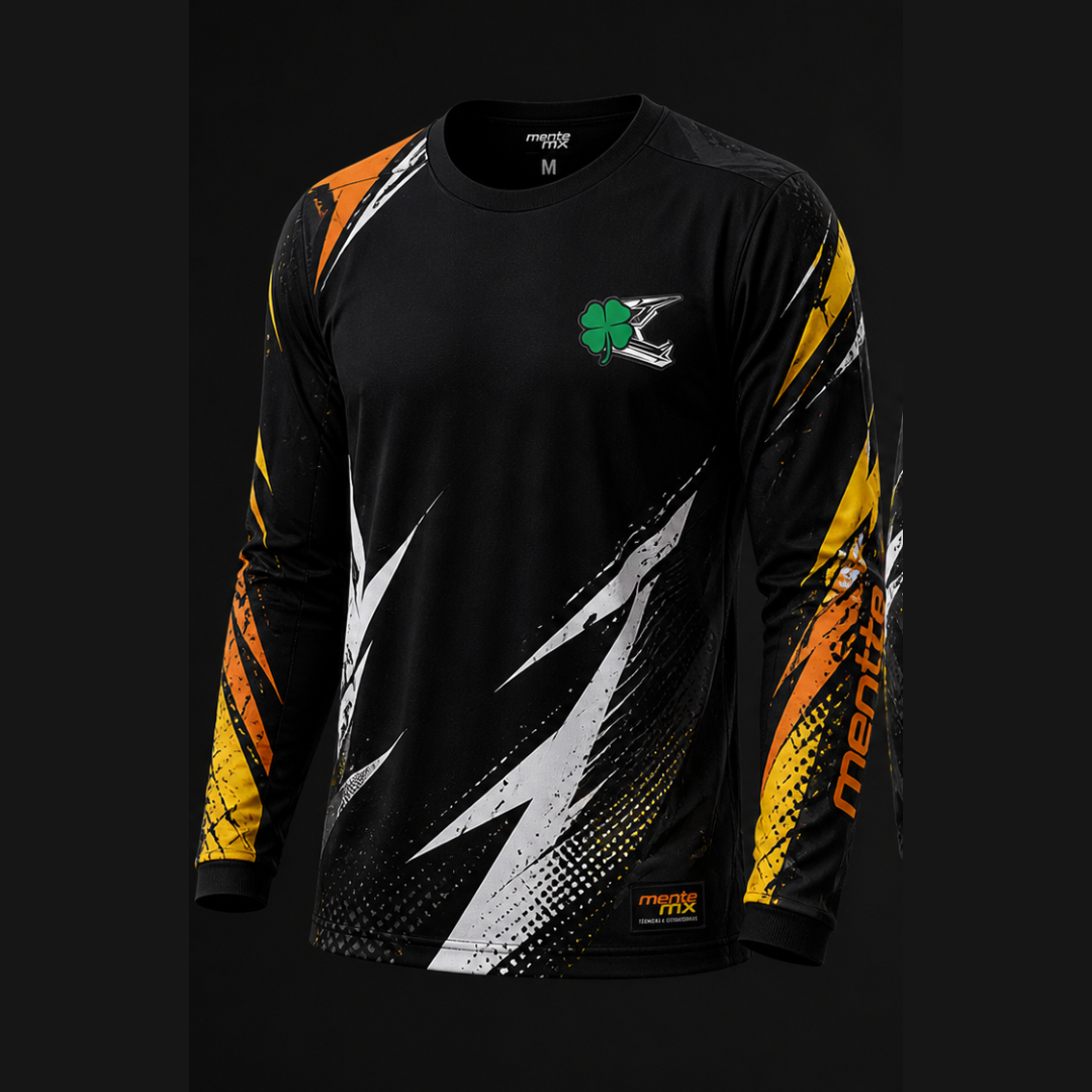 Camisa Rider Preto Laranja